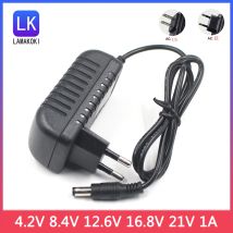 AC 100-240V DC 21V 8,4 V 12,6 V 16,8 V 1A 100 0MA Adapter Netzteil 21 8,4 12,6 16,8 V Volt Ladegerät für 18650 Lithium-Batterie