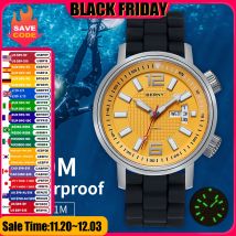 BERNY 20ATM Diver Orologio meccanico automatico da uomo Super luminoso impermeabile nuoto orologio da polso da immersione zaffiro a carica automatica