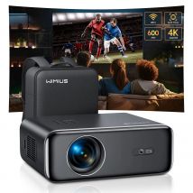 WiMiUS Auto Focus/4K Supporto Proiettore nativo 1080P con WiFi 6 e Bluetooth 5.2 600ANSI Proiettore domestico esterno 6D Keystone