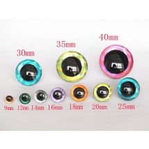 20pcs 12kinds colors 9mm 12mm 14mm 16mm 18mm 20mm 25mm 30mm 35mm Trapezoid toy eyes 3D COLORFUL SAFETY DOLL EYES FOR DIY CRAFT