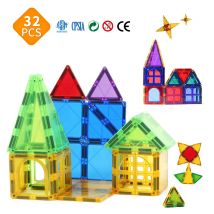 32 pezzi di grandi dimensioni giocattoli educativi Montessori blocchi di costruzione magnetici Set di piastrelle magnetiche per bambini Toddlers Baby Gift