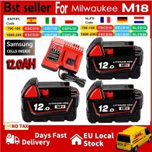 Batteria originale Milwaukee 18V 12AH M18HB8 ad alta funzione, caricabatterie 6AH 12AH M12-18FC 48-11-1812,48-11-1850,48-11-1852