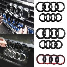 Emblemat ABS Cztery Pierścienie Audi A3 A4 A5 A6 A7 A8 Q3 Q5 Q7 Q8 Akcesoria Samochodowe Logo Samochodu Nakładka na Przednią Kratę Grillu Emblemat na Klapę Bagażnika Naklejka