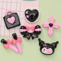 10Pcs New Cute Resin Cartoon Bow Tie Bag Lipstick Series Flat Back Parts Embellishments For Hair Bows Accessorie