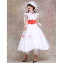 Mary Cosplay Poppins Erwachsenengröße mit rotem Satin-Korsettkleid Cosplay verträumtes elegantes