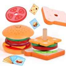 DIY Pretend Spielen Spielzeug Simulation Hamburger Sandwich Form Farbe Paarung Lebensmittel Klassische Spielen Haus Frühe Bildung Für Kinder