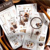 Journal GO 6 pezzi Fiore Ombra Adesivo decorativo Pianta fresca Fiori Collage Etichetta per scrapbooking Etichetta per diario fai da te
