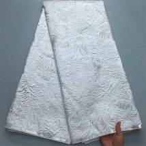 Mode Afrikanische Brokat Spitze Stoff Weiß Nigerian Brokat Spitze Hohe Qualität Französisch Jacquard Spitze Für Diy Nähen Kleid S4145