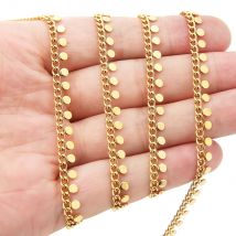 1 Meter PVD Gold Stainless Steel Flat Snake Chains for DIY Jewelry Boho Pendant Necklaces Bracelets Earrings Findings Supplies