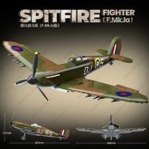 WW2 Großbritannien Spitfire Blöcke Militär Kämpfer Bausteine Klassische Kampfflugzeug Luft Waffen Modell Ziegel Junge Für Spielzeug Kinder Geschenk