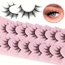Wispy Manga Lashes Combo – 7 Paar Wispy & Fluffy Anime-Wimpern für einen natürlichen Cosplay-Look – koreanischer und japanischer Stil