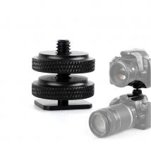 1/4 Hot Shoe Mount Telefon Halter Dual Mutter Kalten Schuh Adapter Halterung Für Doppel-Schicht Kamera Blitzschuh Adapter zubehör