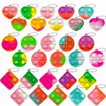 30 SZTUK Pop Fidget Toys Mini Pop Breloki do kluczy Zabawki dla maluchów Zestaw zabawek