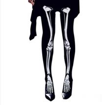 Halloween Skeleton Costume Footed Tights Women Funny Scary Stockings Skull Print Pantyhose Leggings for Cosplay Party Dropship