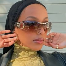 Schöne Randlose Quadratische Sonnenbrille Frauen Männer Designer Marke Sonnenbrille Weiblich Männlich Casual Metall Spiegel Oculos De Sol