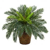 45 cm großer künstlicher Palmenzweig, tropische gefälschte Cycad-Pflanzen, Kokosnussbaumblätter aus Kunststoff für Haus, Garten, Party, Hochzeit, Dekoration