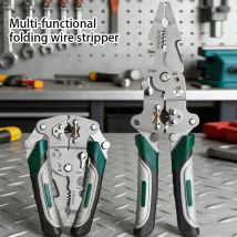 Spellafili pieghevole, design a puleggia, spaccalegna multifunzione per elettricisti, pinza per avvolgimento del filo, pinza per crimpare, utensile manuale