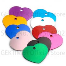 100 Stück Aluminium-Schlüsselanhänger-Zubehör, Herz-Tags, individuelle Schlüsselanhänger, personalisierte ID-Namens-Anhänger-Halskette, DIY-Herstellungszubehör