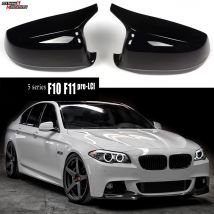 Oxhorn Stil Glanz Schwarz Kunststoff Auto Tür Flügel Seite Rückspiegel Shell Abdeckungen Für BMW 5 Series F10 F11 Pre-LCI 2010 - 2013