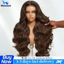 Pelucas de Cabello Humano Wewave Body Wave, Peluca Marrón, Peluca de Cabello Humano Marrón Chocolate, Pelucas de Encaje HD 13x6, Oferta Relámpago