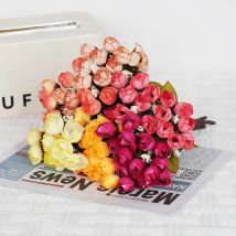 1pc 15 Köpfe künstliche Seide kleine Blütenknospen Rose Pod Hochzeit Home Party Fotografie Dekoration