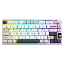 Teclado mecánico inalámbrico plateado YUNZII AL80, teclado para juegos QMK/VIA personalizado CNC de aluminio completo, teclado de intercambio en caliente con pantalla LCD