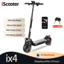 Monopattino elettrico ix4 800W 15Ah, potente monopattino elettrico da 10 pollici con pneumatici antiscivolo per fuoristrada, autonomia di 45 km, velocità massima di 45 km/h, con app.