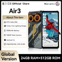 IIIF150 Air3 512 GB 12 GB robustes Smartphone-Gerät, 100 MP Kamera, dynamisches Insel, ultradünn, robust, 30 W Schnellladung, Android 14 G96