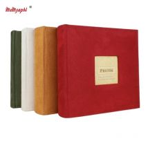 Album fotografico da 6 pollici per 200 pezzi 4 "* 6" Custodia per foto Coppie Autografo Album Tipo interfoglia Tasche per foto Copertura in tessuto Marrone Bianco