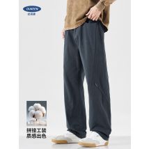 DUKEEN Men's Heavyweight 100% Cotton Workwear Straight Leg Pants 2025 Autumn Vintage Style Loose Fit Splicing Casual Trousers