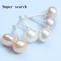 Ohrringe aus echtem 925er-Sterlingsilber, natürliche Süßwasserperle, Ohrstecker, Schmuck für Damen, modisches Geburtstagsgeschenk