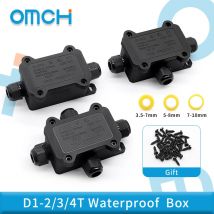 OMCH IP68 Wasserdichte Anschlussdose für den Außenbereich, 2/3/4-Wege-Mini-Anschlussdose, Schnellanschluss-Klemmenblock mit Gummidichtung
