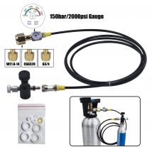 Soda Water Accessories Cylinder CO2 Refill Station Adaptor With Hose On/Off Adapter W21.8-14 or G3/4 or CGA320 Connector