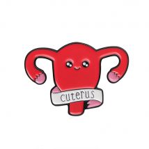 New Cartoon Female Cuterus Uterus Brooches Cute Feminism Red Enamel Pins Denim Coat Badge Feminist and Nurse Doctor Gifts