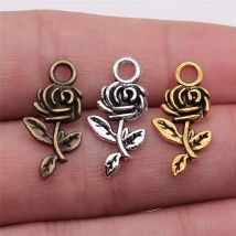 WYSIWYG 20 stücke 21mm Charm Anhänger Blume Rose Blume Rose Anhänger Rose Blume Anhänger Für Schmuck Machen 5 Farben