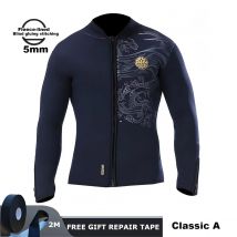Mit Fleece gefütterte Neoprenanzugjacke, 5 mm, Tauch-Neoprenanzug, Jacken, Herren, Neopren, warm halten, zum Kitesurfen, Kleidung, Anzug mit Reißverschluss vorne