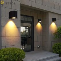Luz LED de pared de doble cabezal para exteriores, impermeable, arriba y abajo, Semicircular, cuadrado, entrada de Villa, pasillo, luz de lavado de pared