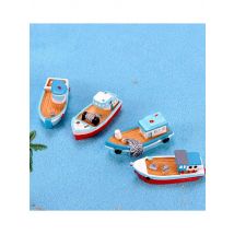 Boat Yacht Mediterranean Sea Model Figurine Aquarium Ornament Craft Decor Miniature Home Fairy Garden Decoration DIY Accessories