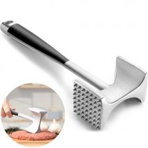LMETJMA Meat Tenderizer Hammer with Comfortable-Grip Handle Zinc Alloy Meat Hammer Tenderizer Kitchen Meat Mallet Pounder JT329