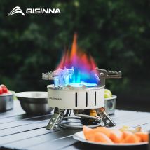 BISINNA Camping Gasherd Tragbarer Ofen Starker Feuerkraftbrenner Outdoor Grill Picknick Wandern Tourismusbedarf