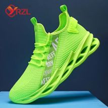 YRZL Herren-Sneaker, leicht, bequem, atmungsaktiv, Mesh-Sneaker, Herren, grün, Freizeitschuhe, dicke Sohle, Laufschuhe für Herren