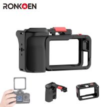 Ronkoen Metal handle set Protective Frame Case accessories For DJI OSMO Action 3/4/5Pro Double Clod Shoe Aluminium Alloy shell