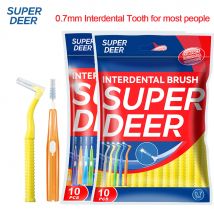 Super Deer 10 Stück 0,7 mm L/I-Form Interdentalbürste Weiche Borsten Interdentalzahnbürsten reinigen zwischen den Zähnen für die Orthodontie