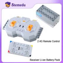 4-Kanal Fernbedienung Set MOC Wiederaufladbare Lithium Batterie Box Multi-funktion Power Up Tool Auto Zug Motor bausteine