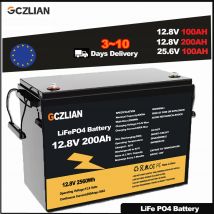 Batteria al litio 12V 100Ah 24V100Ah 12V 200Ah 1280Wh 2560Wh LiFePO4 12v 8000 cicli per accendisigari per auto inverter Golf Stock UE