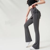 Yoga Bell-Bottom-Hose Gefälschte zweiteilige Rockhose Hohe Taille Hüftlift Enger Körper Anti-Exposition Pilates Sport Fitness Leggings