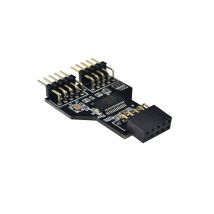 9 Pin USB Header Female 1 to 2 Male Board 9-Pin USB HUB USB 2.0 9 pin Connector Adapter for NZXT Liquid Cooling for RGB Splitter