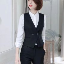 Damen anzug Weste Revers Zweireiher Business Slim Fit ärmellose Frauen Büroarbeit weibliche Weste kurze Weste Oberbekleidung