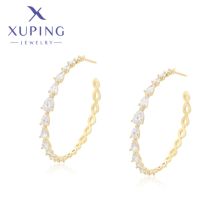 Xuping Jewelry Hot Trendy High Quality Simplicity Charm Circle Shape Light Gold Color Earring for Women Birthday Gift X000783638