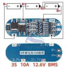 3S 10A 11,1 V 12 V 12,6 V Lithium-Batterie-Ladegerät-Schutzplatinenmodul für 18650 Li-Ionen-Lipo-Batteriezellen BMS 3,7 V
